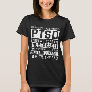 Camiseta atrás de cada veterano com ptsd está o asrong e o