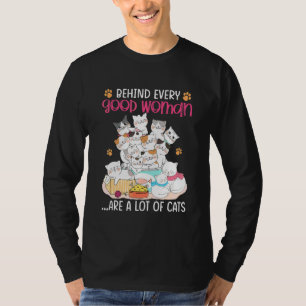 Camiseta Atrás De Todas As Boas Mulheres Há Muitos Gatos Mã