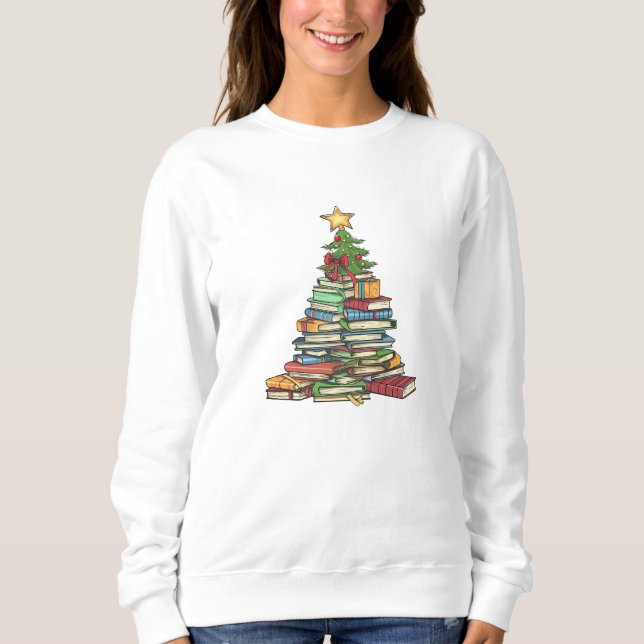 Camiseta Atraso na Árvore de Natal Chic Bookish (Frente)