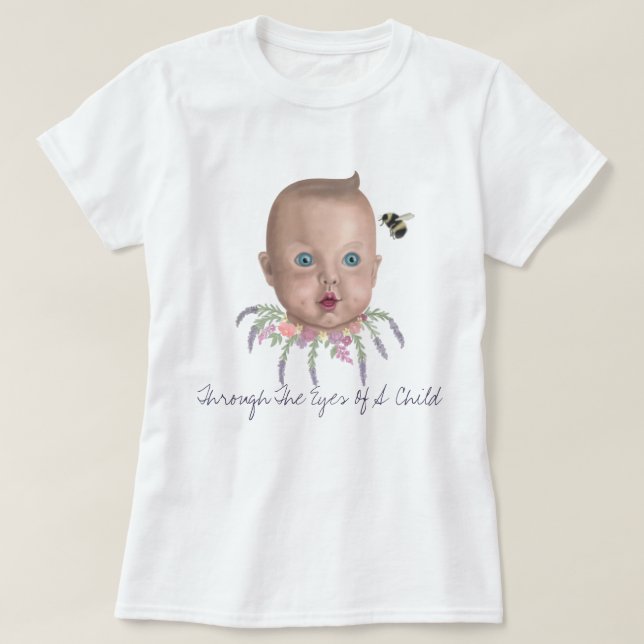 Camiseta Através Dos Olhos De Uma Criança (Frente do Design)