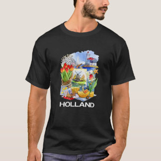Camiseta Atributos Holandeses: Canals Tulips Windmills