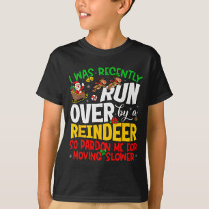 Camiseta Atropelado Por Rena Natal Divertido Mulheres Homen