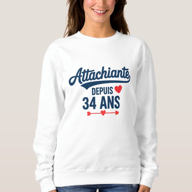 Camiseta Attachiante Depuis 34 Ans Anniversaire (Frente)