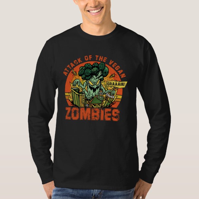 Camiseta Attack of the Vegan Zombies  Saying (Frente)