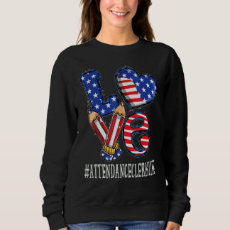 Camiseta Attendance Clerk Love Usa Flag Fireworks 4th Of