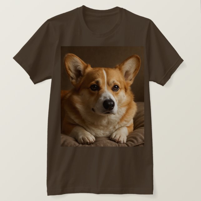 Camiseta Attentive Corgi (Frente do Design)