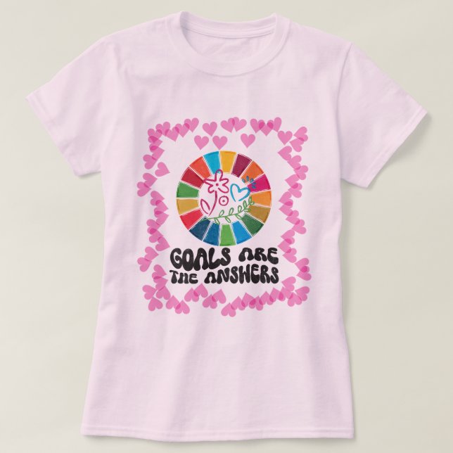 Camiseta Atuar Local, Pensar Global: Teto Objetivos de Sust (Frente do Design)