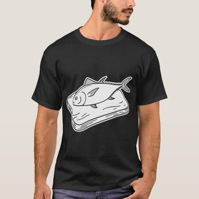Camiseta Atum Colocado em Tábua de Corte (Frente)