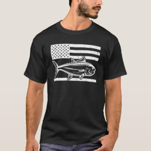 Camiseta Atum Legal Bandeira Americana Vara de Pesca Pescad