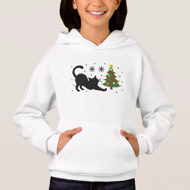 Camiseta Atum & Natal – Capuz de Gato Pixel Tricô (Frente)