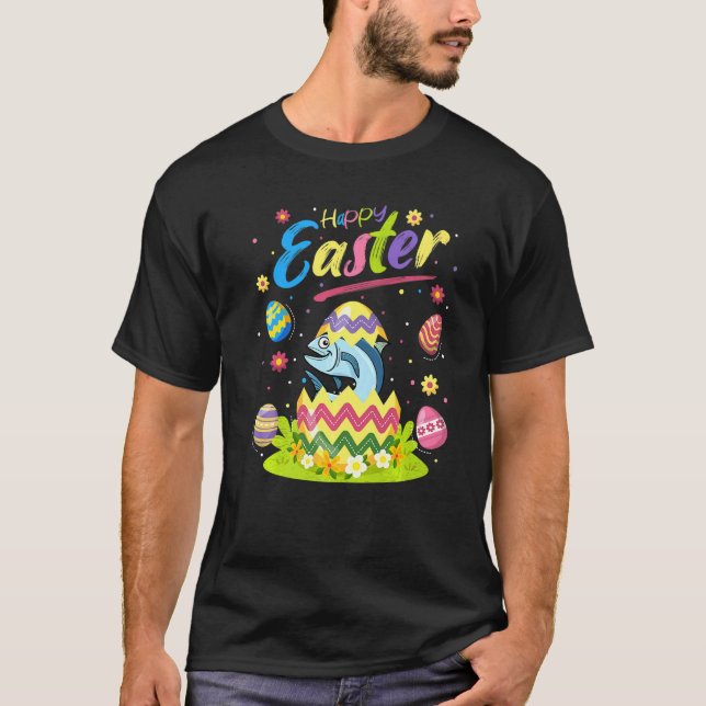 Camiseta Atum  Ovo de Páscoa Engraçado Atum Feliz Páscoa (Frente)