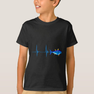 Camiseta Atum Rabilho-Coração Ekg Peixes De Profundidade Pu