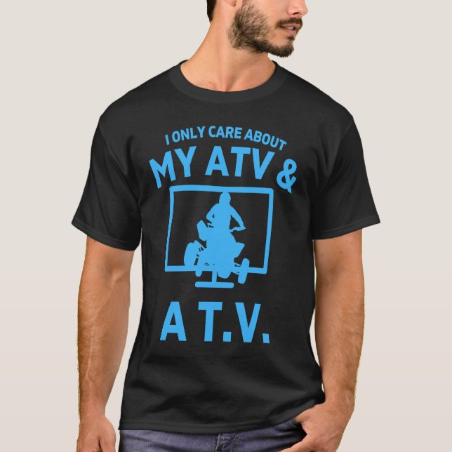 Camiseta ATV Quad Bike Off Road Television TV Watcher Mens  (Frente)