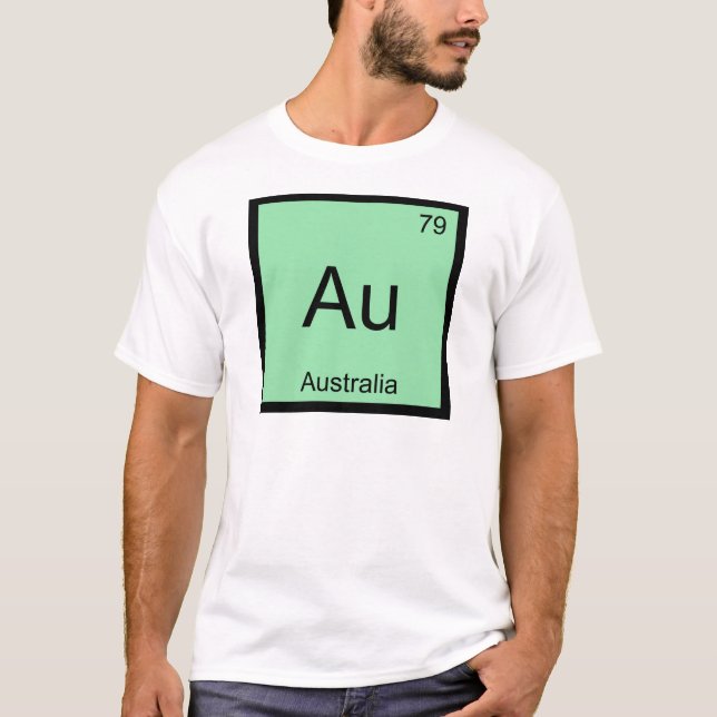 Camiseta Au - Austrália Símbolo de Elemento Químico Aussie  (Frente)