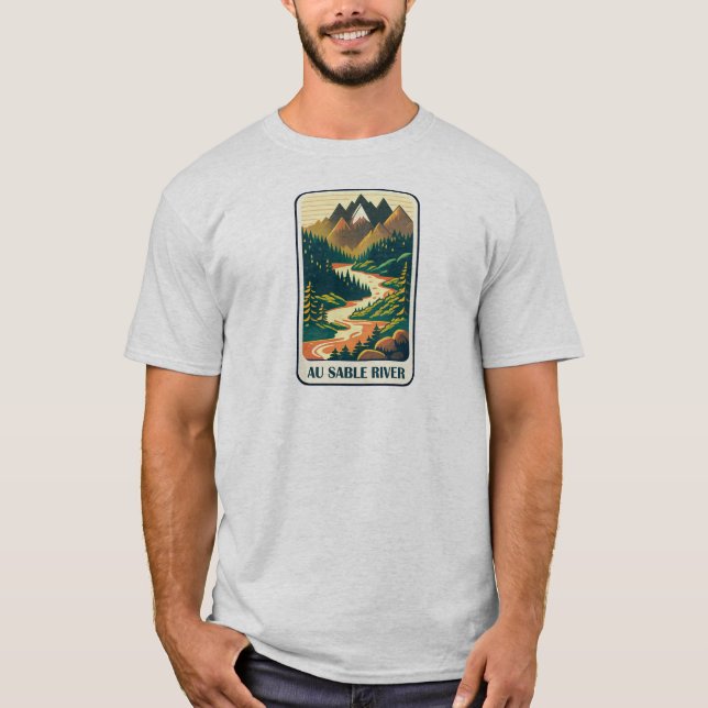 Camiseta Au Sable River Michigan Colors (Frente)