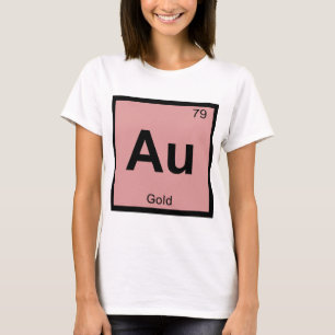 Camiseta Au - símbolo Dourado da mesa periódica da quími