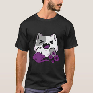 Camiseta Aual Sutil Ace Pride Anime Gato Japonês Lgbtq