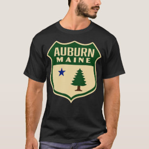 Camiseta Auburn Maine Retro Pine Tree Green