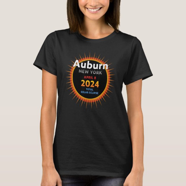 Camiseta Auburn New York NY Total Eclipse Solar 2024 2 (Frente)