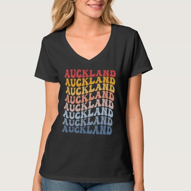 Camiseta Auckland City Groovy Retro (Frente)