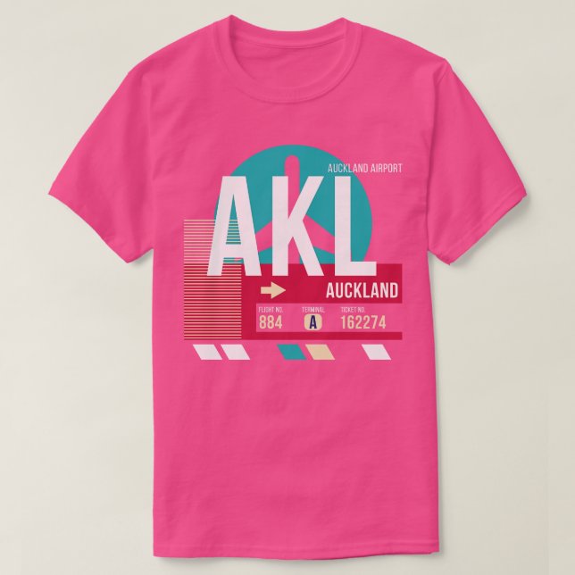 Camiseta Auckland Nova Zelândia — Código de bagagem do aero (Frente do Design)
