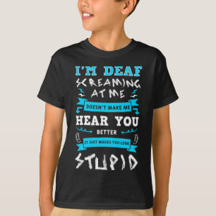 Camiseta Audição De Sensibilização Implante Idiota Gritando