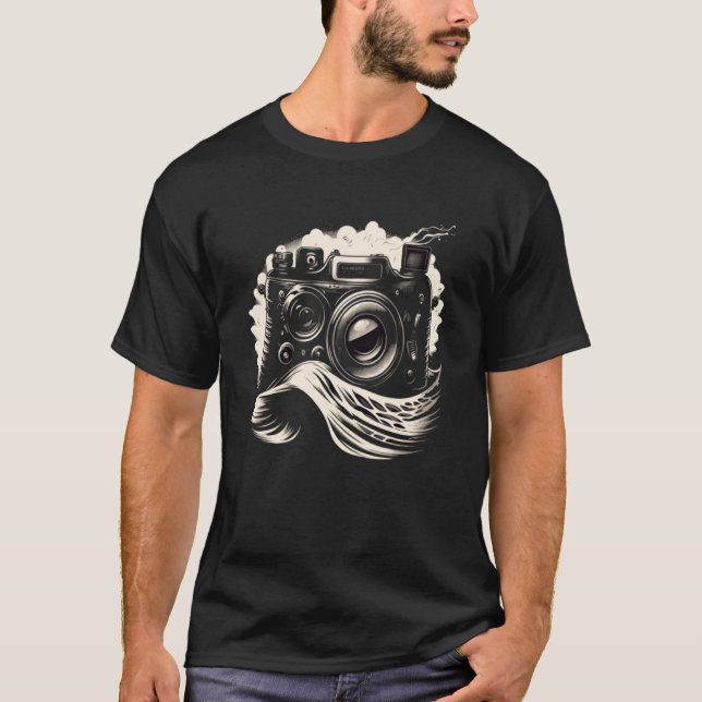 Camiseta Áudio de câmara de ondas sonoras do técnico AV Tec (Frente)