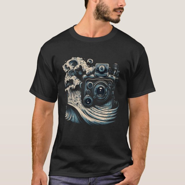 Camiseta Áudio de câmara de ondas sonoras do técnico AV Tec (Frente)