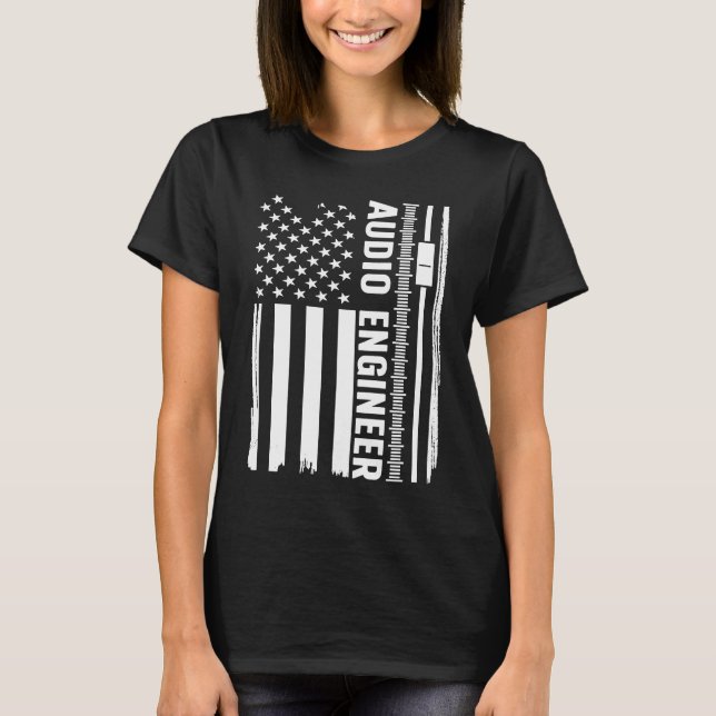 Camiseta Audio Engineer American Flag Audio Engineering (Frente)
