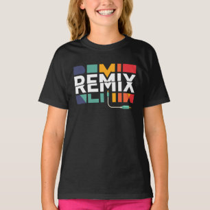 Camiseta Áudio Remix   Gráfico Geométrico Retro de Música D