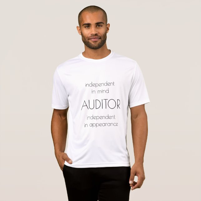 Camiseta "Auditor: independente em mente e aparência" (Frente Completa)