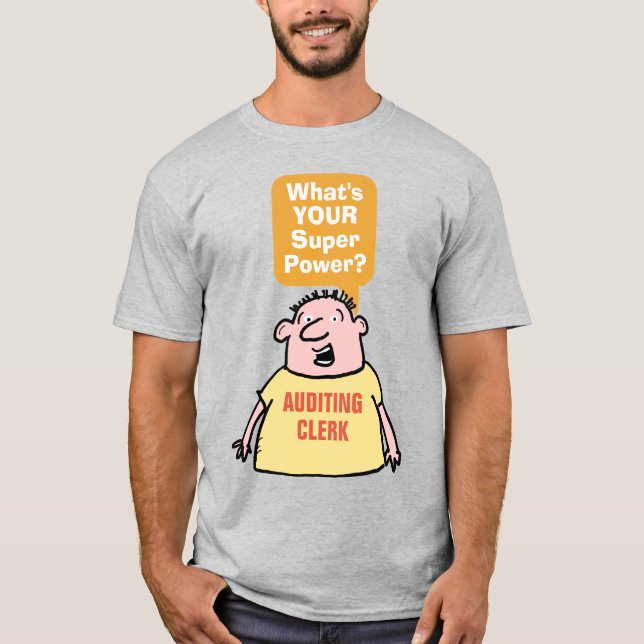 Camiseta Auditoria do Super Poder do Escritor. Auditor (Frente)