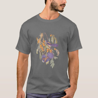 Camiseta Audubon Blue Florida Scrub Jay na laranja Tree