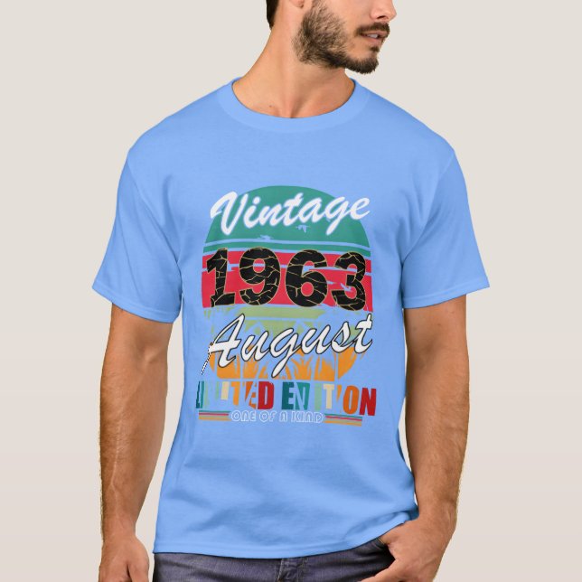 Camiseta august 1963 vintage birthday vintage gift boy (Frente)