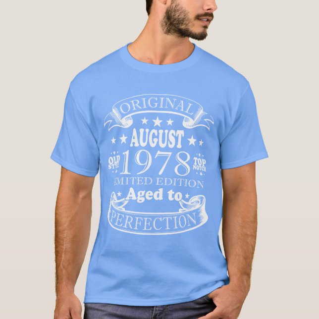Camiseta august 1978 vintage birthday vintage gift retro (Frente)