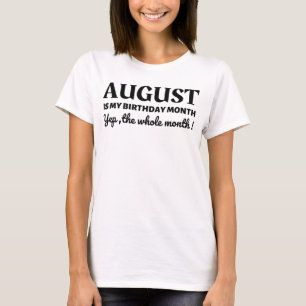 Camiseta August é meu aniversário