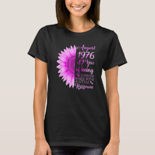 Camiseta August Girl 1976 47th Aniversário 47 Anos