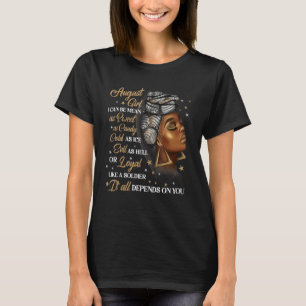 Camiseta August Girl Afro Bloqueia Menina Negra Rainha Nasc