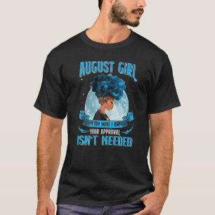 Camiseta August Girl Black Queen I Am Who Curly Afro Africa