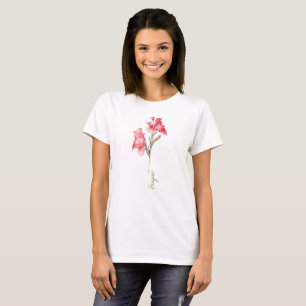 Camiseta August Gladiolus Aniversário Mês Flor