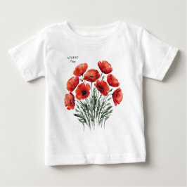 Camiseta August Poppy Bloom - Presente de Aniversário Perso