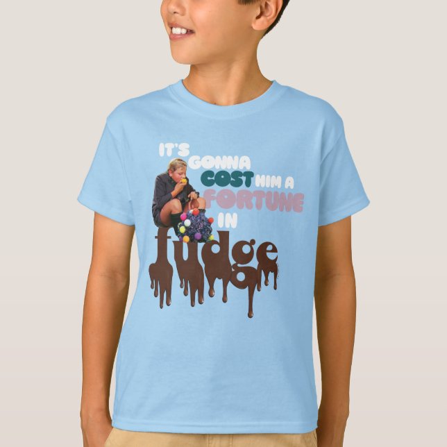 Camiseta Augustus Gloop - Uma Fortuna em Fudge (Frente)