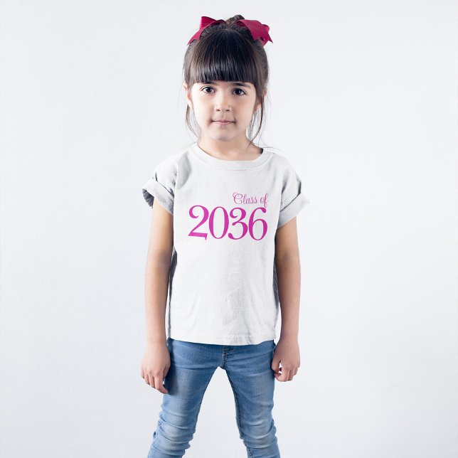 Camiseta Aula de escola rosa minimalista (Hot Pink Typography - White Tee)
