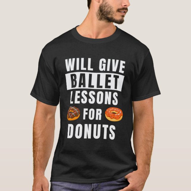 Camiseta Aulas de Ballet para Donuts Bailarina Professora d (Frente)
