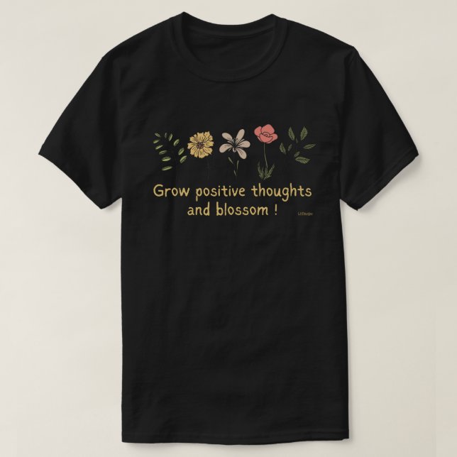 CAMISETA AUMENTAR OS PENSAMENTOS POSITIVOS E FUNCIONAR A FU (Frente do Design)