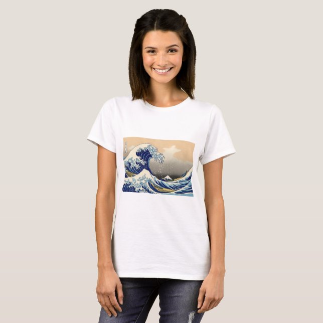 Camiseta Aumente A Onda De Excelente De Kanagawa (Frente Completa)