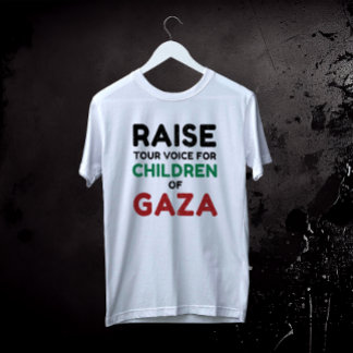 Camiseta Aumente a sua voz para as Crianças de Gaza