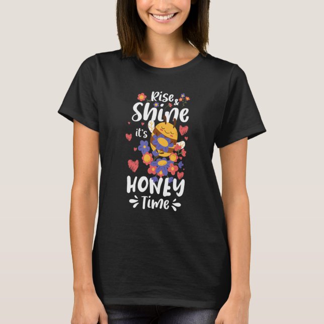 Camiseta Aumente e diminua seu tempo de mel, apicultora (Frente)