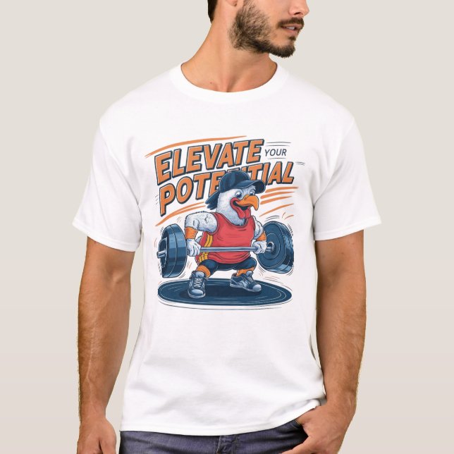 Camiseta Aumente seu potencial com a campainha de frango (Frente)