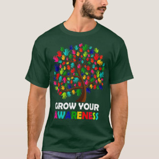Camiseta Aumente sua consciência Autismo da mão da árvore d